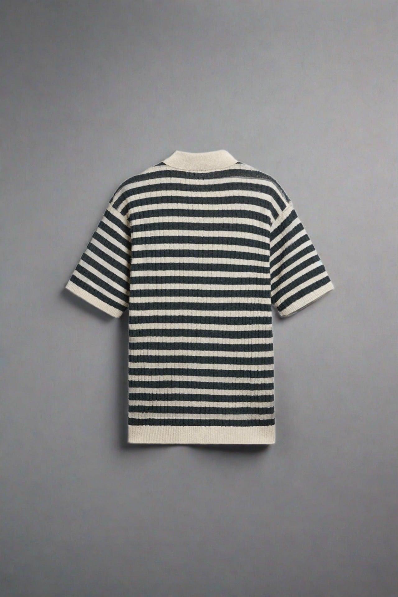VORO Knitted Striped Polo