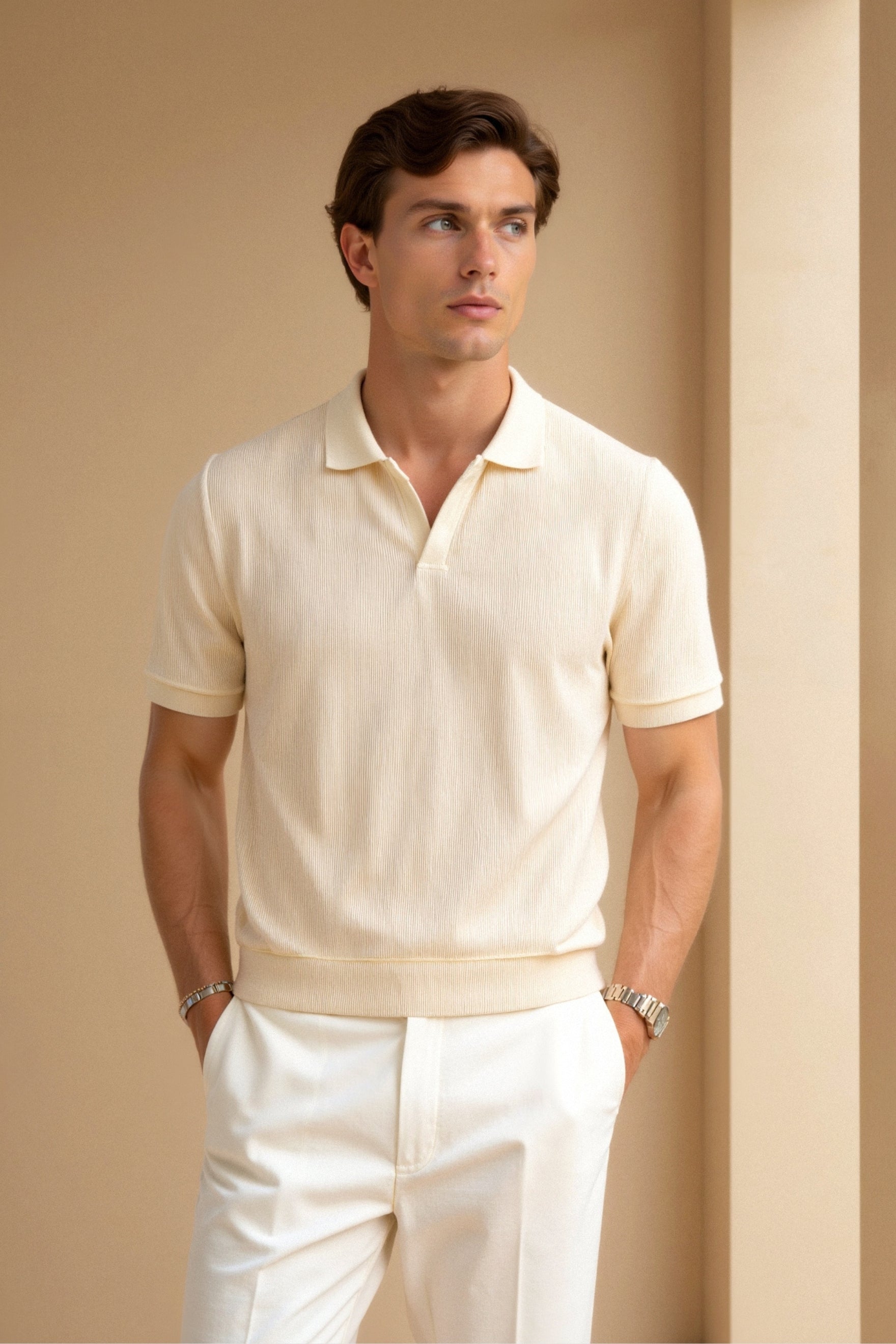 VORO Woolen Structure Polo T-Shirt