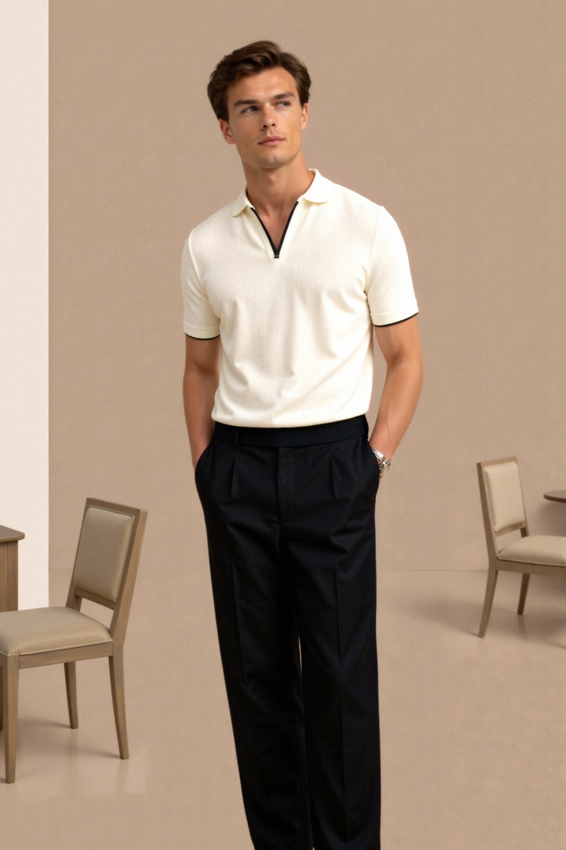 VORO Contrast Slim Fitted Polo