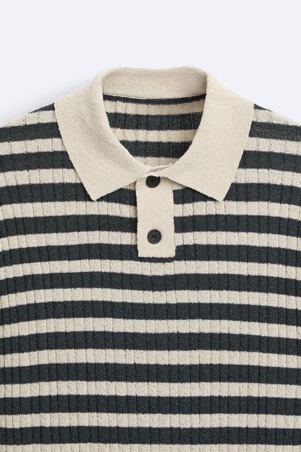 VORO Knitted Striped Polo