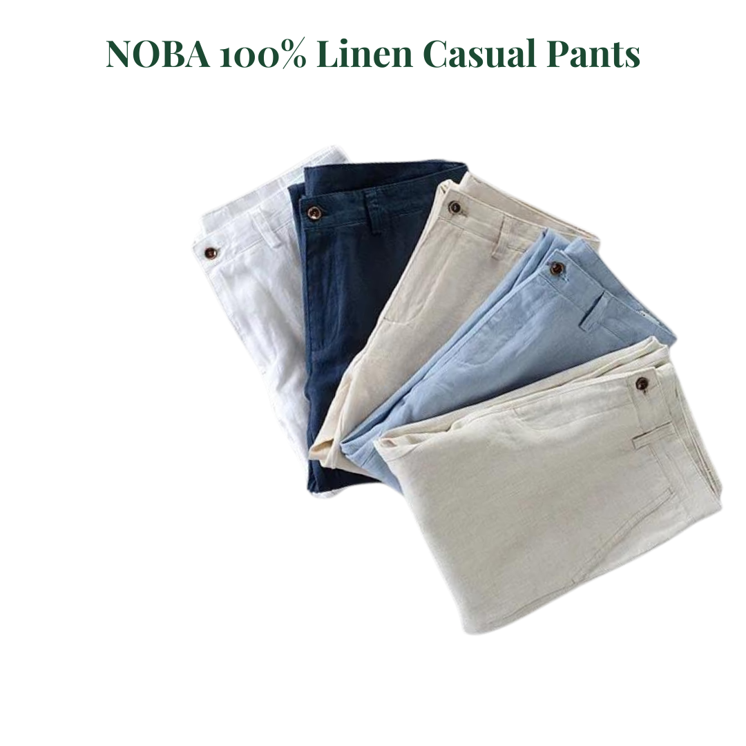 Pantalons décontractés à 100% en lin