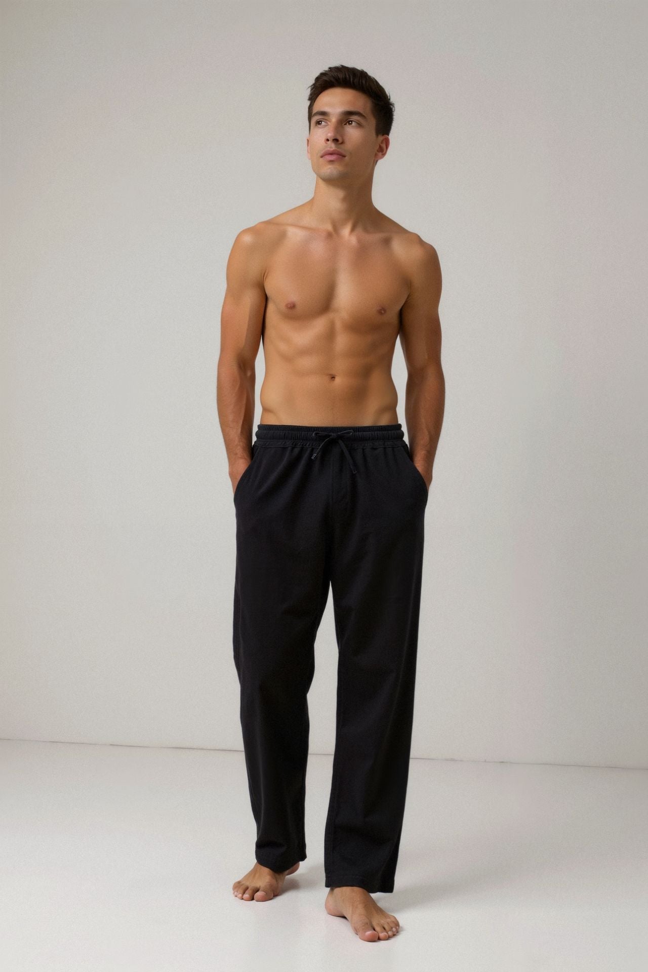 Pantalones con cordón de mezcla de algodón y lino VORO