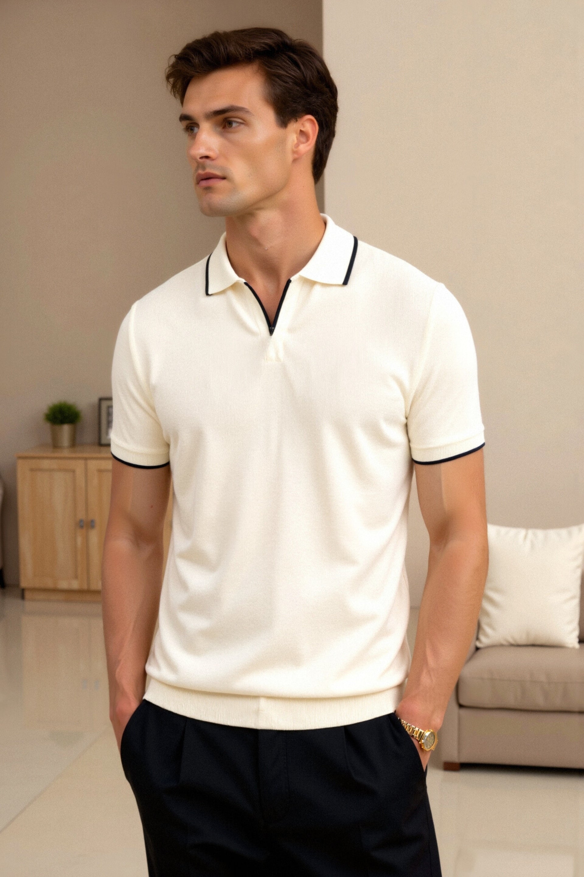 VORO Contrast Slim Fitted Polo