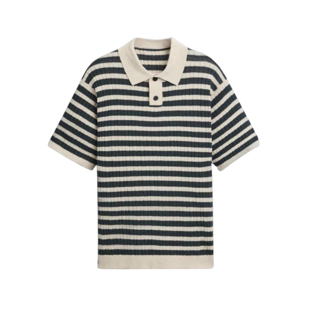 VORO Knitted Striped Polo