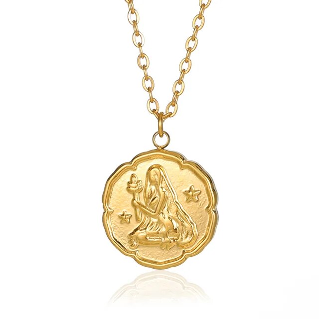 VORO - Collar con el Signo del Zodiaco - Oro
